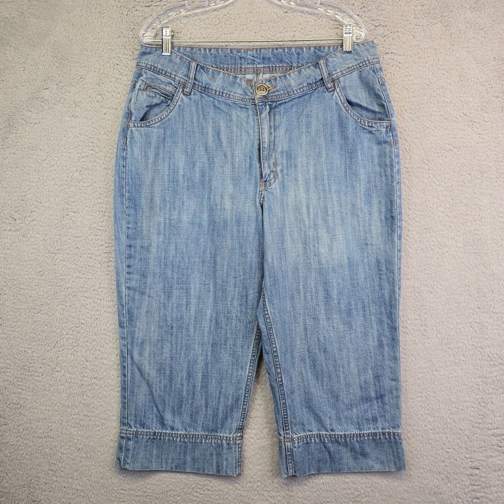 Vintage Lee Riders Jeans Women's 18 Light‎ Wash Capri 90s Y2K Mom Relaxed Fit